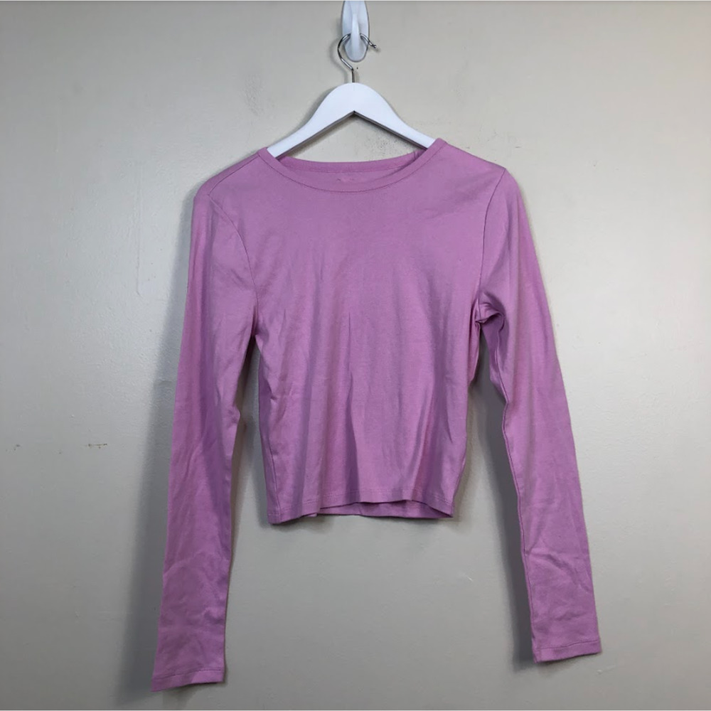 Victoria's Secret PINK Women's Soft Long Sleeve Crew Neck T-Shirts Pink L, NWT